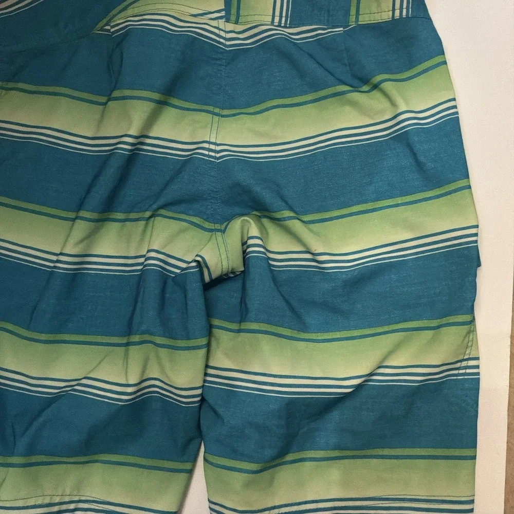 Vintage Mossimo Supply Co. Swim Trunks Mens Large 34 Board Shorts Y2K Green Blue